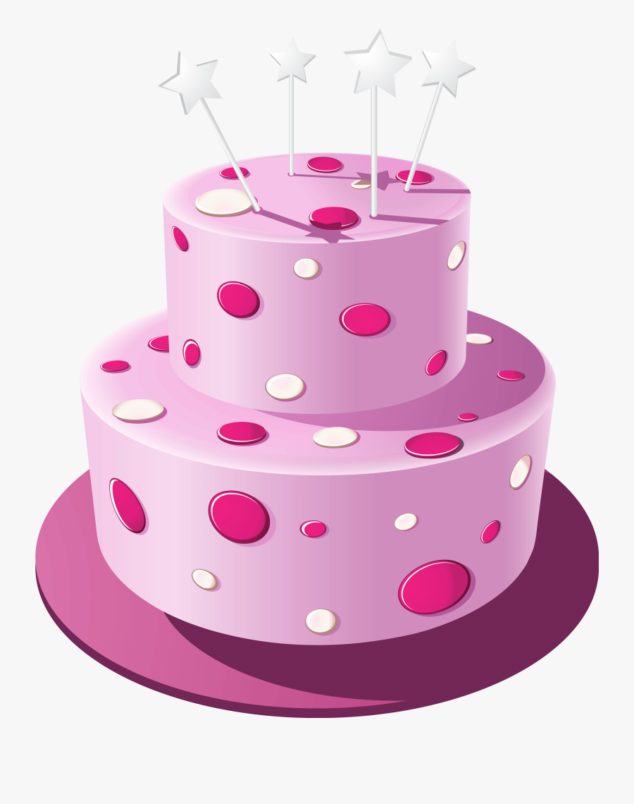 Pink Cake Png Clipart Image - Girls Birthday Cake Png, Transparent Clipart