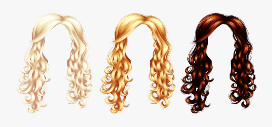Color Clipart Brown Hair - Blonde Curly Hair Clipart, Transparent Clipart