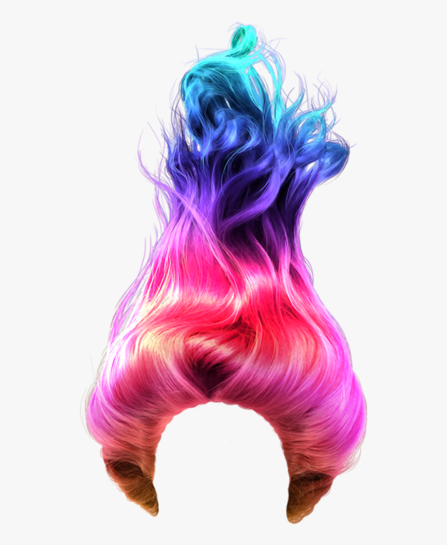 #wig #hair #rainbow #rainbowhair #arcoiris #cabelocolorido - Transparent Rainbow Hair Png, Transparent Clipart