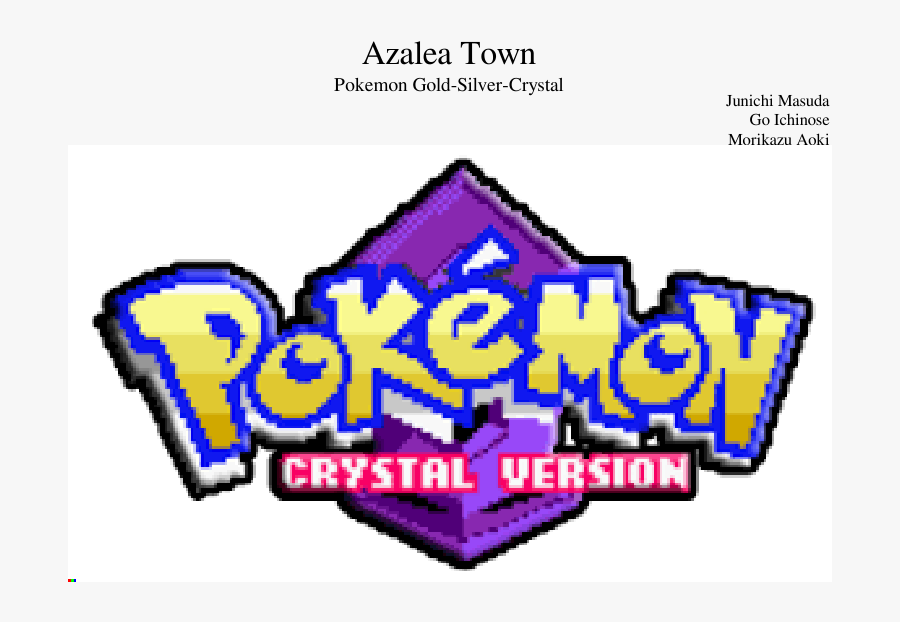 Azalea Town- Pokemon Gold/silver/crystal Sheet Music - Game Boy Pokemon Crystal Title Screen, Transparent Clipart