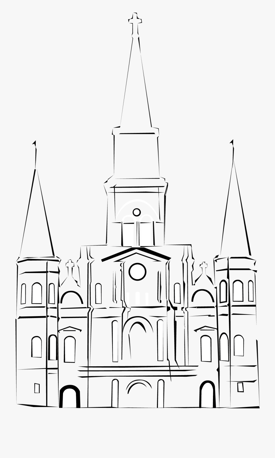 Louis Cathedral Vector Clip Art - St Louis Cathedral Drawing, Transparent Clipart