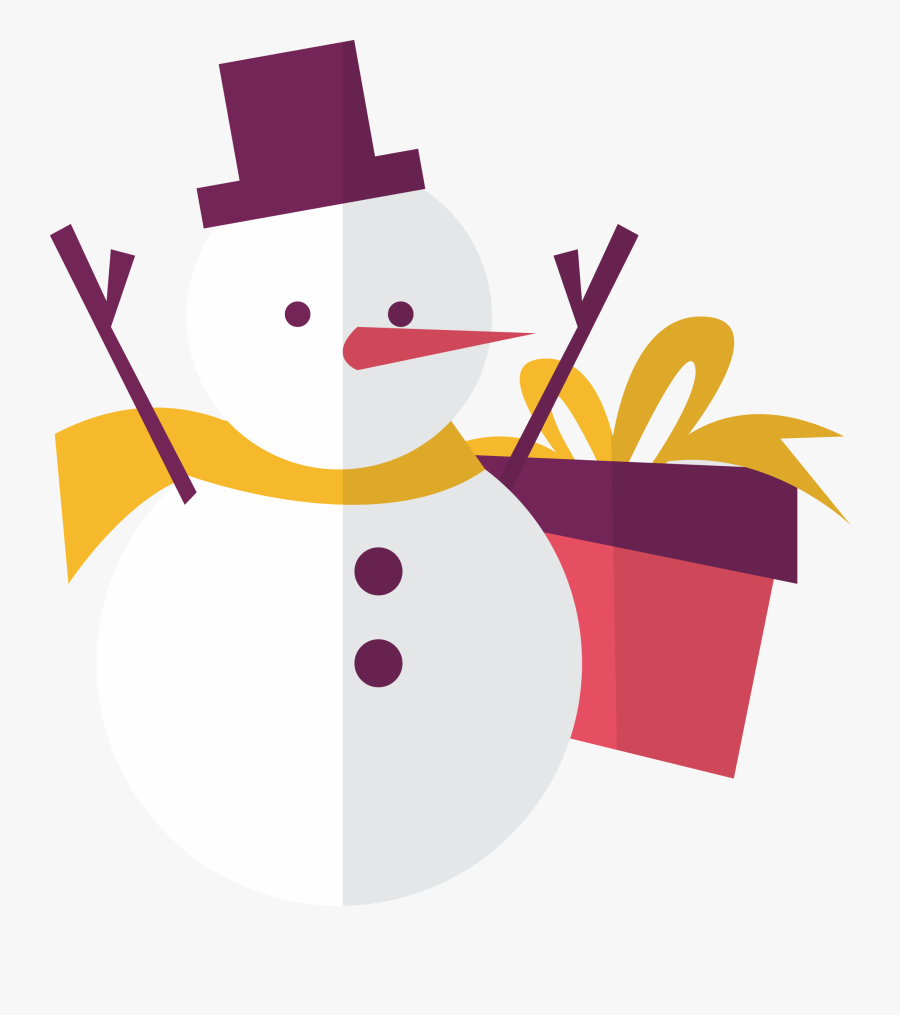 Gift Clipart Snowman - Cartoon, Transparent Clipart