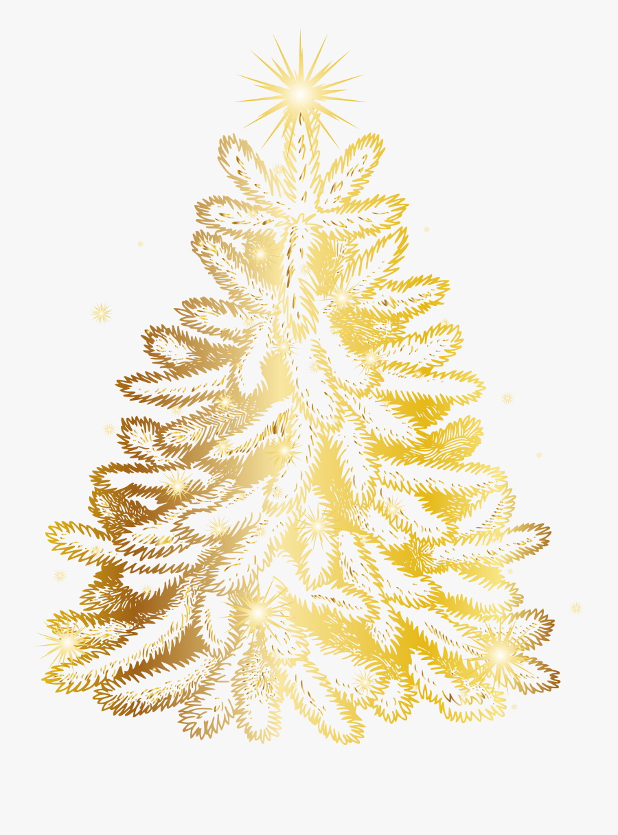Christmas Gold Tree Transparent Png Clip Art Image, Transparent Clipart