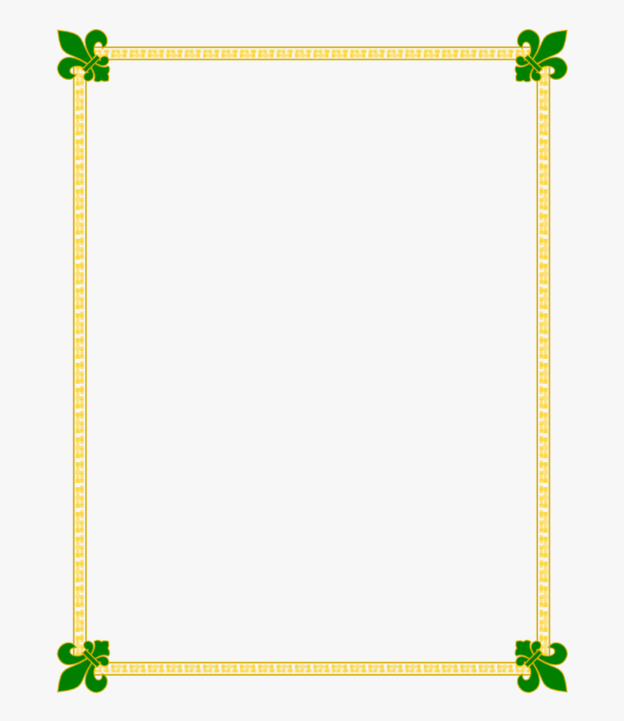 Fleur De Lis Gold And Green Border - Blue Page Borders Png, Transparent Clipart