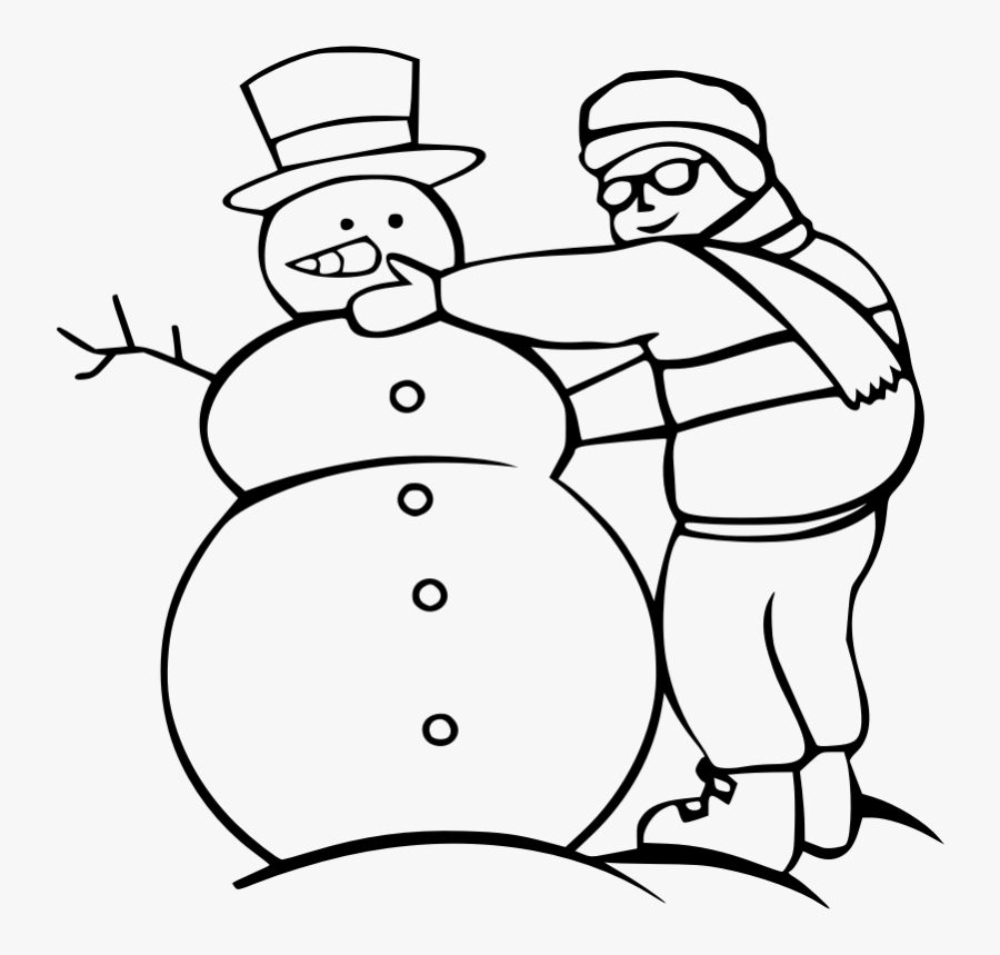 Emotion,art,child - Drawing Of Making Snowman, Transparent Clipart