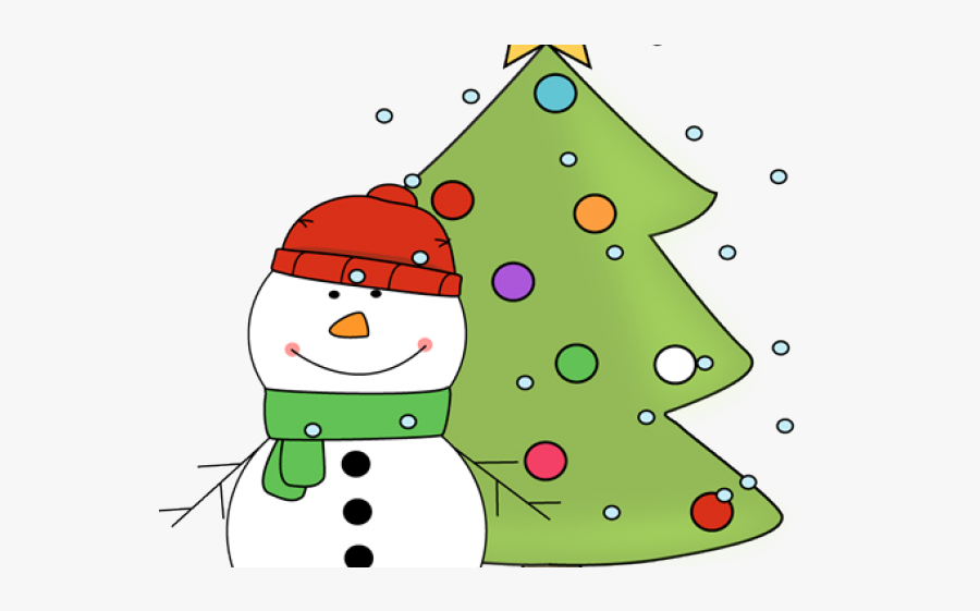 Christmas Tree With Snowman Clipart, Transparent Clipart