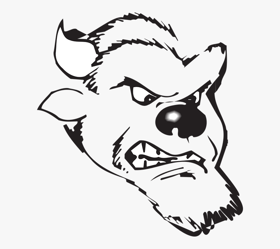Head, Sketch, Angry, Fairy, Tale, Beast, Animal - Beast Clipart Black And White, Transparent Clipart