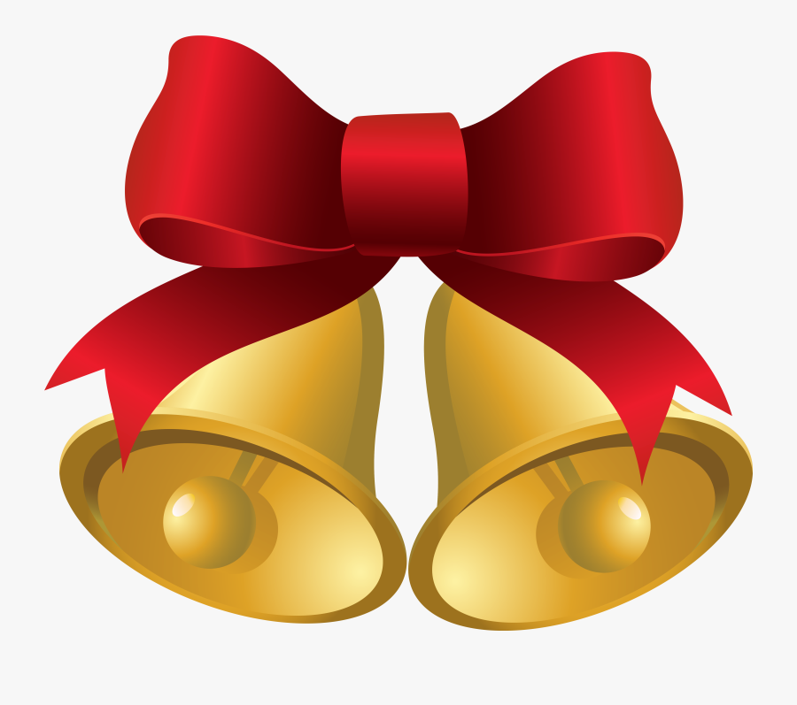 Christmas Bow Gold Bells With Red Clipart Image Gallery - Gold Red Png Christmas Ribbon, Transparent Clipart