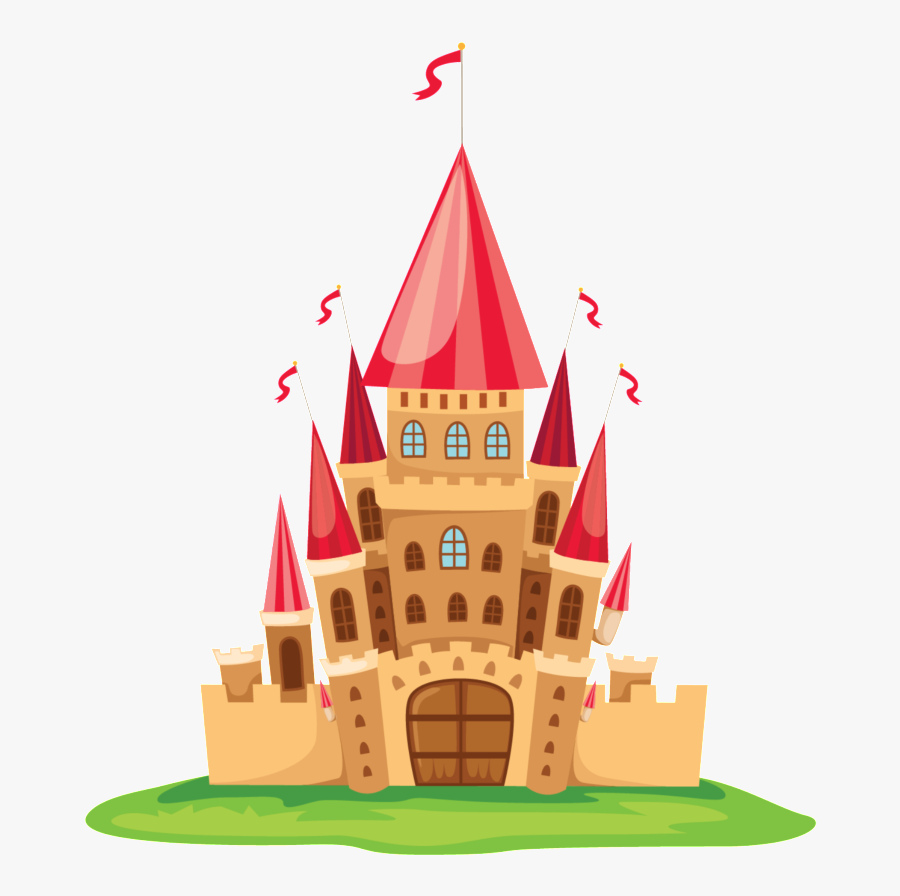 Cartoon Fairytale Castle Pattern Design - Castle Transparent Background, Transparent Clipart