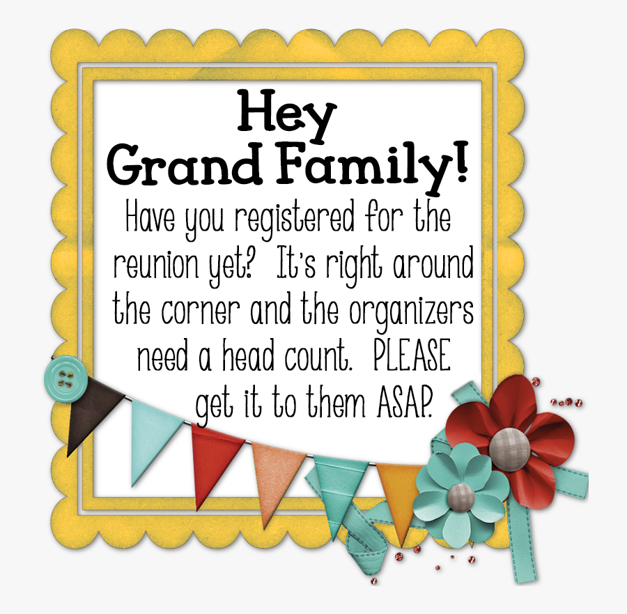 Grand Family Reunion Invitation, Transparent Clipart