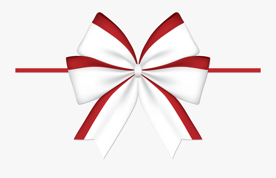 White Red Bow Png, Transparent Clipart