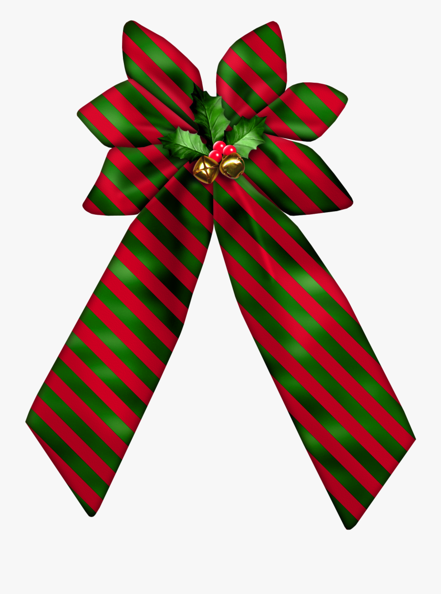 Christmas Striped Bow Png Clipart - Clip Art, Transparent Clipart