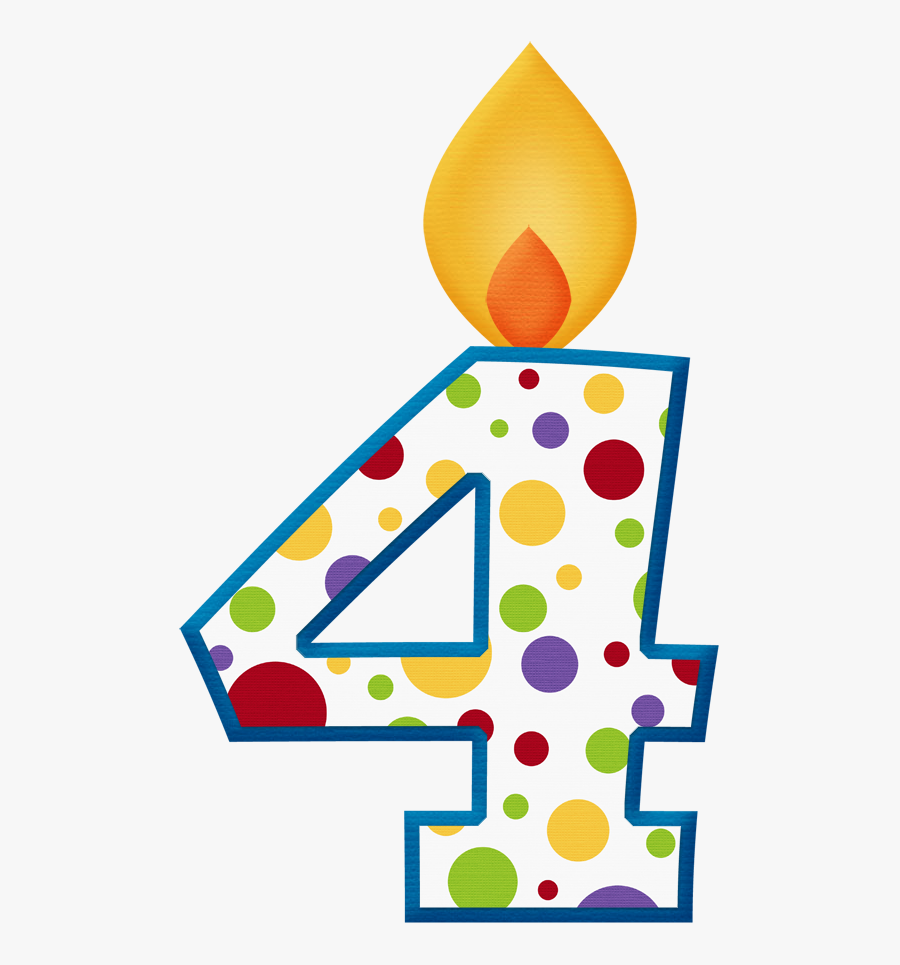 Jpg Black And White Dot Clipart Birthday Candle Number - 4 Birthday Candles Clipart, Transparent Clipart