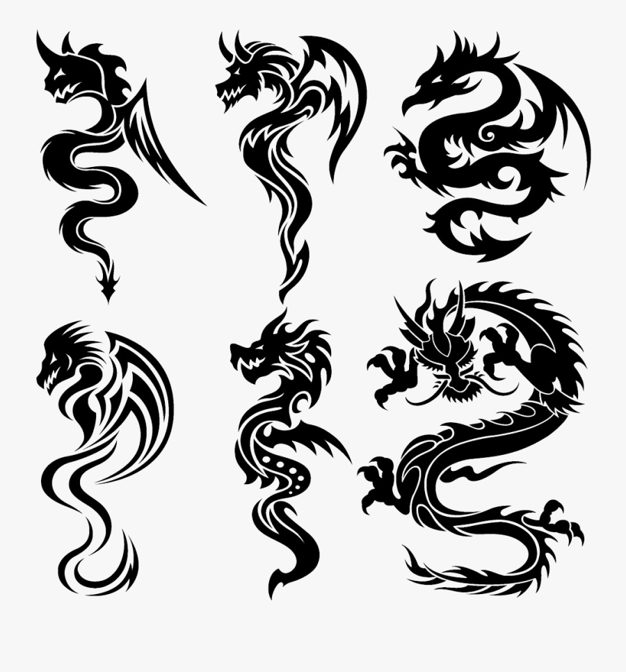 Tattoo Vector Tribe Chinese Dragon Free Clipart Hd - Small Dragon Finger Tattoo, Transparent Clipart