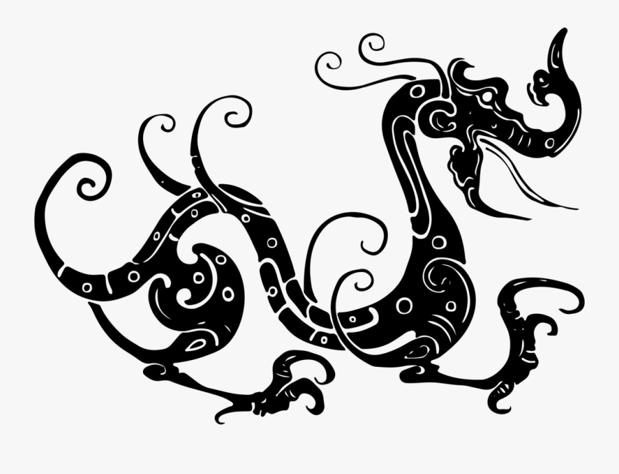 Chinese Dragon China Silhouette - Dragon Silloett Png, Transparent Clipart