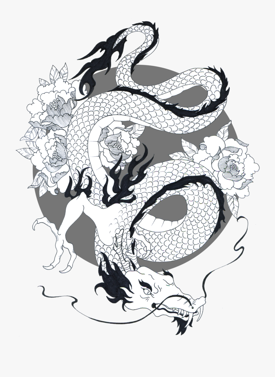Japanese Dragon Png Clipart - Simple Japanese Dragon Drawing, Transparent Clipart