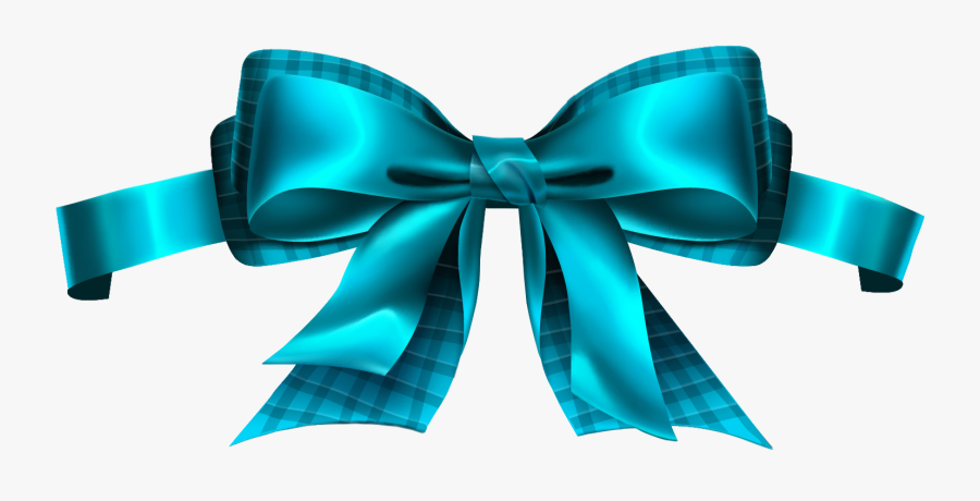 Blue Christmas Bow Png - Ribbon Bow Blue Png, Transparent Clipart