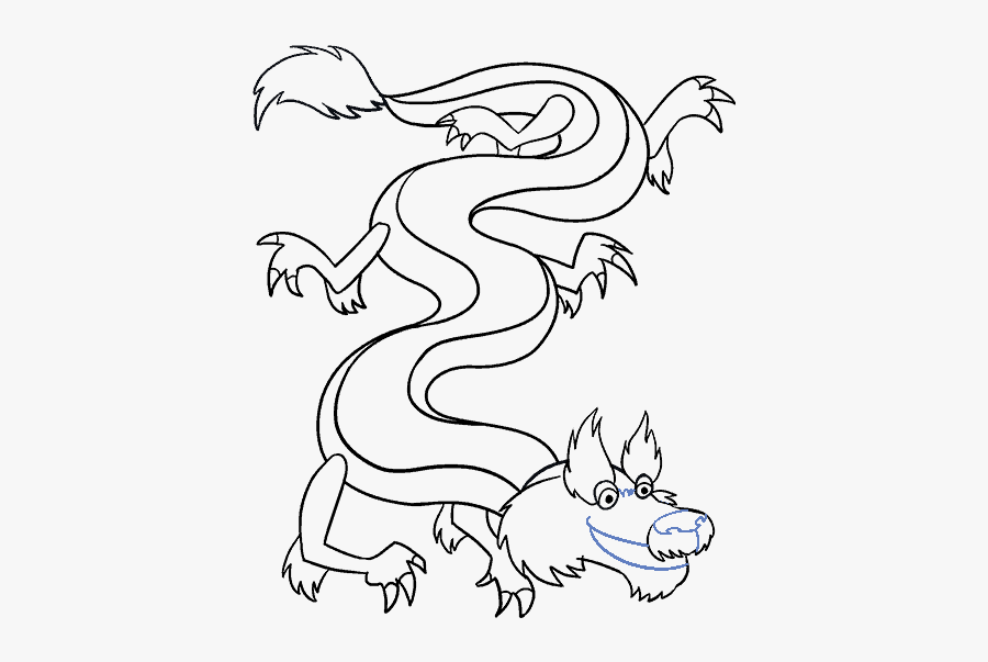 Clip Art Collection Of Free Outline - Chinease Dragon To Draw, Transparent Clipart