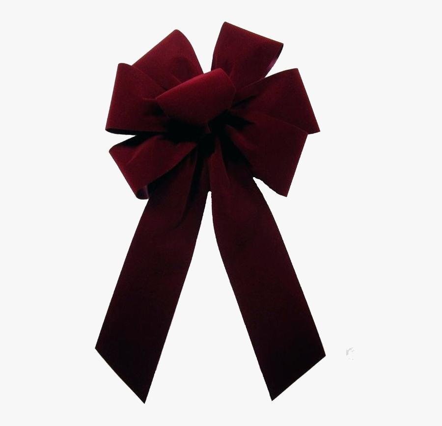Christmas Bow Red Clipart Free Outdoor Burgundy Velvet - Burgundy Christmas Bow, Transparent Clipart