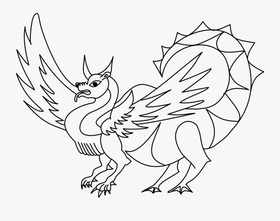 Chinese Cartoon At Getdrawings - Outline Of Mythical Creatures, Transparent Clipart