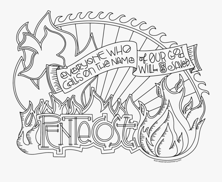 Transparent Coloring Png - Pentecost 2019 Coloring Pages, Transparent Clipart