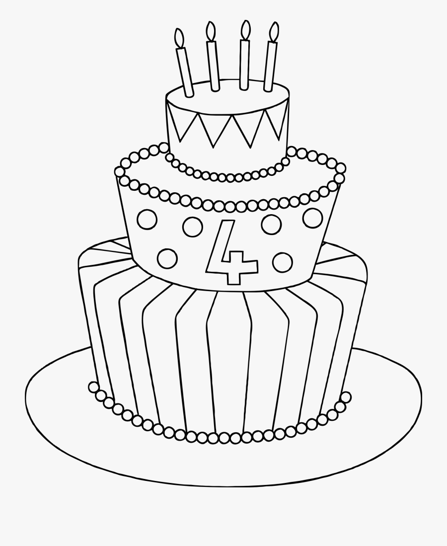 Drawing Candles Cute Transparent Png Clipart Free Download - Birthday Cake Easy Drawing, Transparent Clipart