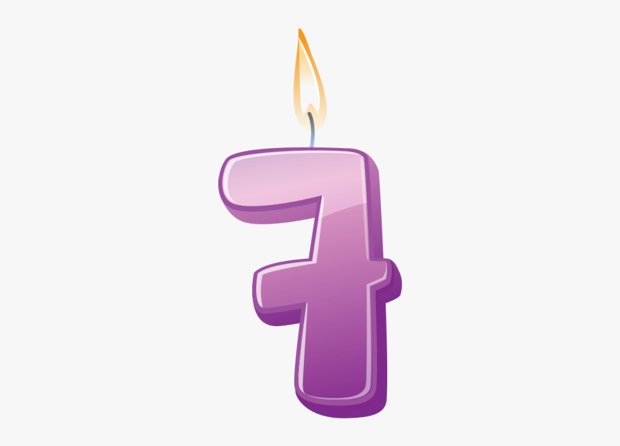 Birthday Candle Number 7 Png Image Free Download Searchpng - Candle 7 Birthday Png, Transparent Clipart