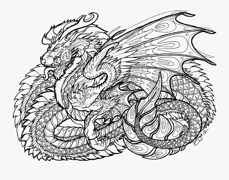 Dragon Cool Colouring Pages, Transparent Clipart