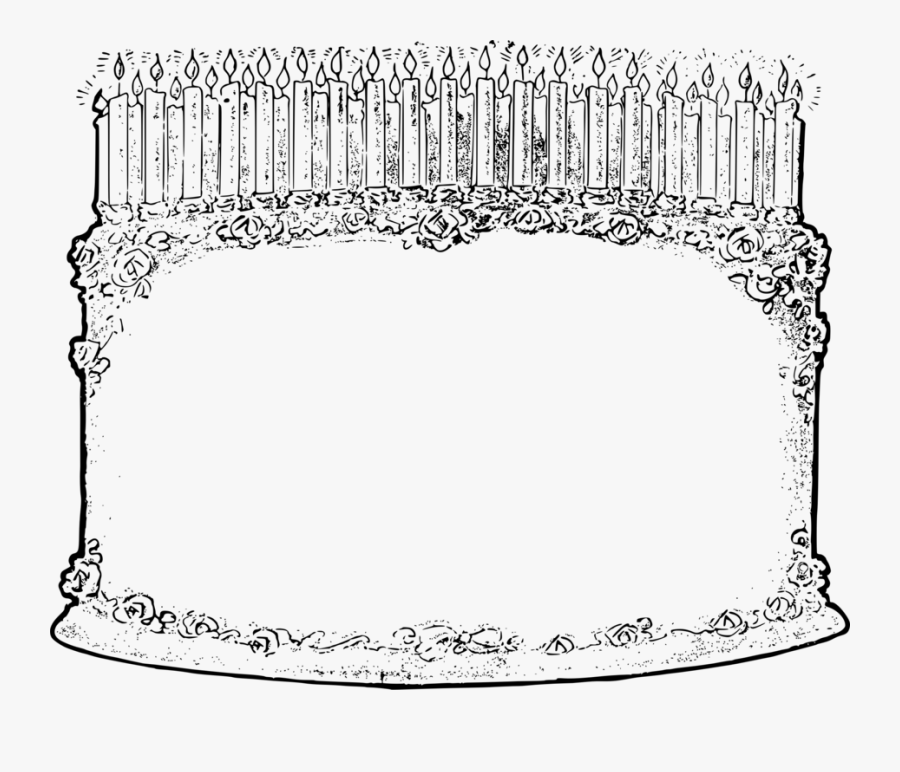 Line Art,serveware,area - Birth Day Frame Black, Transparent Clipart