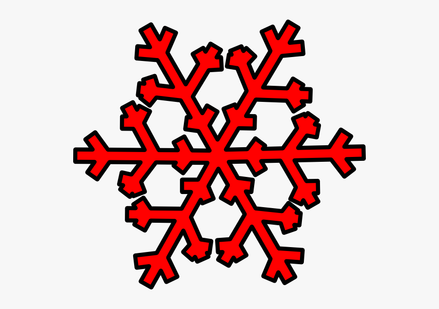 Red Snowflake Clip Art - Transparent Background Snowflake Clipart, Transparent Clipart