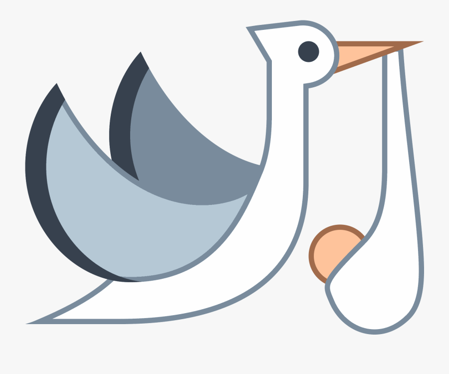 Flying Stork With Bundle Icon - Cigueña Png, Transparent Clipart