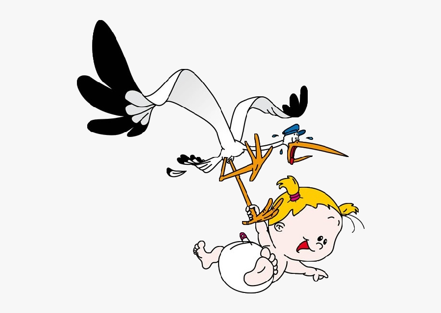 Stork Carrying Baby Girl Clip Art - Clipart Images Stork Carrying Baby, Transparent Clipart