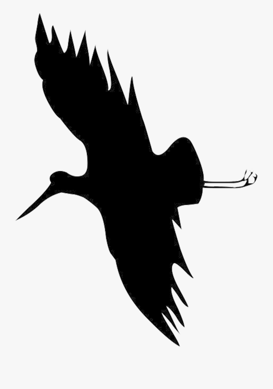 Transparent Flying Bird Clipart - Flying Crane Birds Silhouette Png, Transparent Clipart