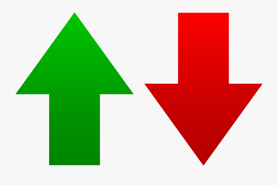 Green And Red Arrow Symbols - Green And Red Arrow Png, Transparent Clipart