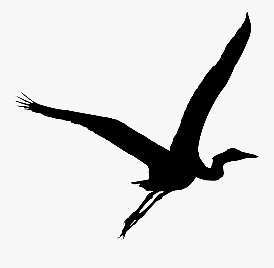Great Blue Heron Silhouette Green Heron Clip Art - Flying Heron Clipart, Transparent Clipart
