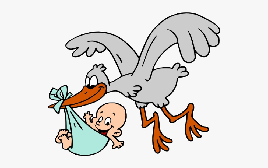 Stork Carrying Baby Boy Cartoon Clip Art Images - Stork Bringing Baby Clipart, Transparent Clipart