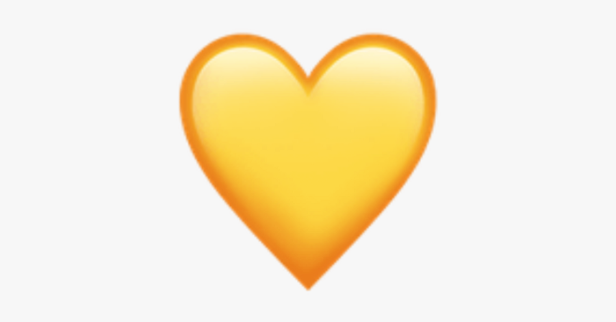 Aesthetic Clipart Yellow - Yellow Heart Ios Emoji, Transparent Clipart