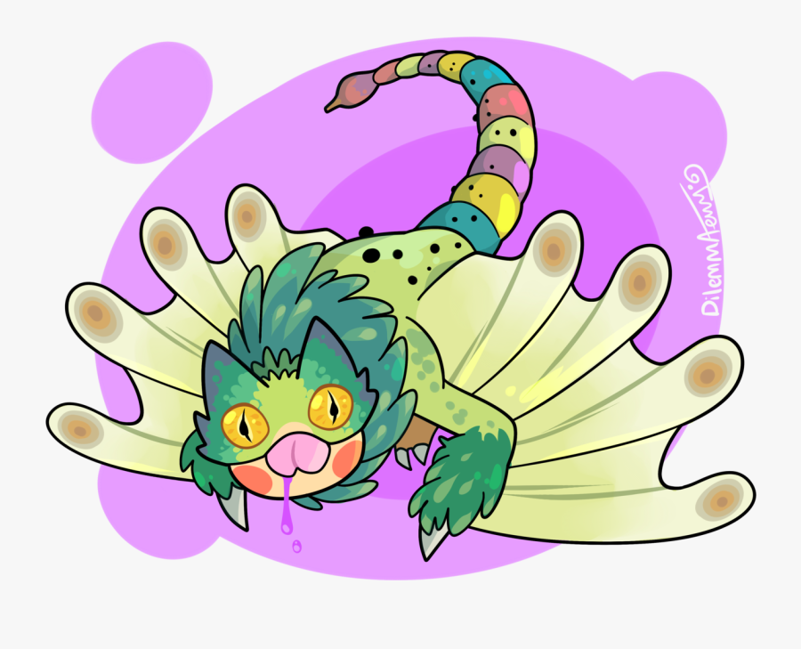 “ Its Da Pukei Pukei This Cute Cat Chameleon Dragon - Monster Hunter World Pukei Pukei Draws, Transparent Clipart