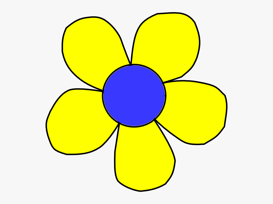 Blue And Yellow Flower Svg Clip Arts - Flower Cartoon Images Yellow, Transparent Clipart