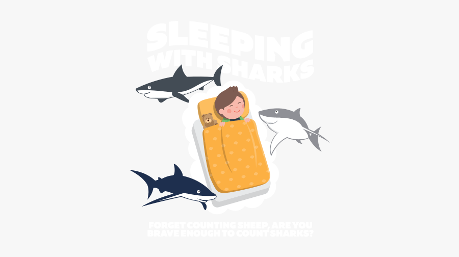 Sleeping With Sharks - Illustration, Transparent Clipart