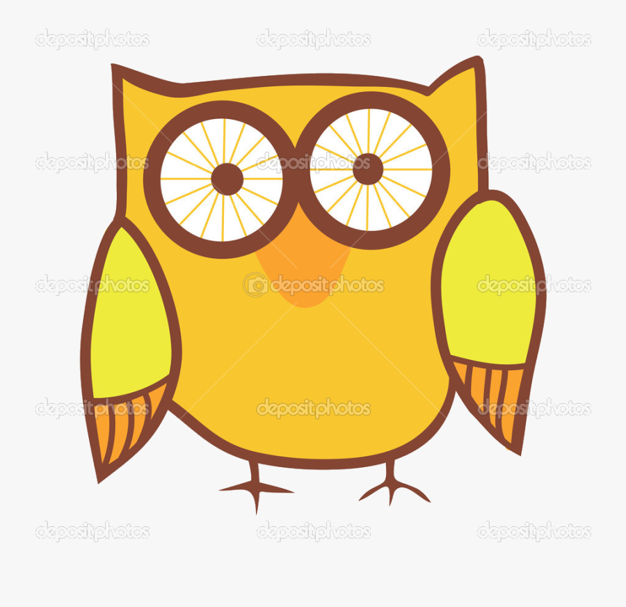 Yellow Owl Cute Clipart Transparent Png - Owl Speech Bubble Clipart, Transparent Clipart