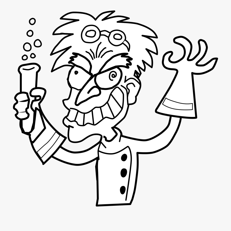 Drawing Of A Mad Scientist, Transparent Clipart