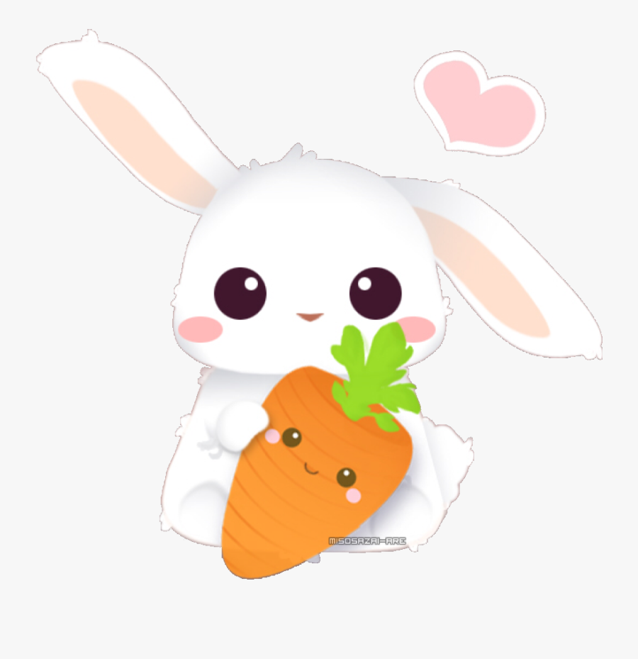 #beautiful #bunny #kawaii #cute #carrots #bunnyandcarrot - Rabbit, Transparent Clipart