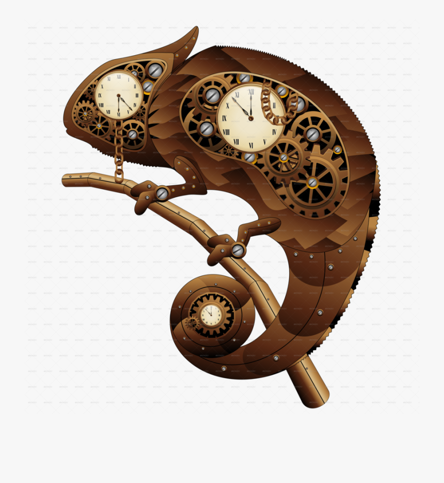 Download Steampunk Png Clipart Steampunk Clip Art Clock - Steampunk Chameleon, Transparent Clipart