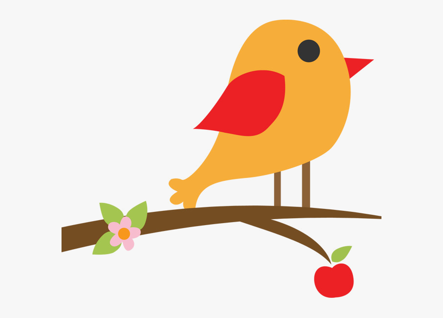 Bird Cute Yellow Clipart Branches Image And Transparent - Pajaro En Ramas Animado, Transparent Clipart