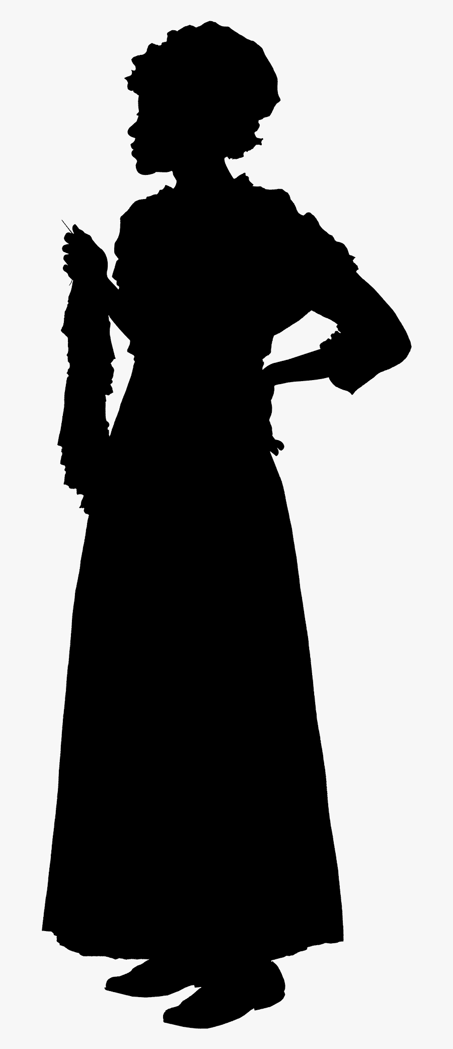 19th Century Woman Silhouette, Transparent Clipart