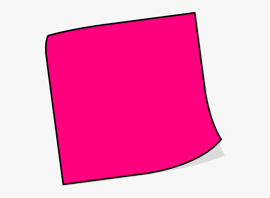 Neon Pink Post It Note, Transparent Clipart