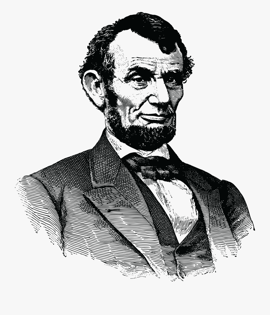 Free Clipart Of A Black And White Portrait Of Abraham - Abraham Lincoln Black And White Clipart, Transparent Clipart