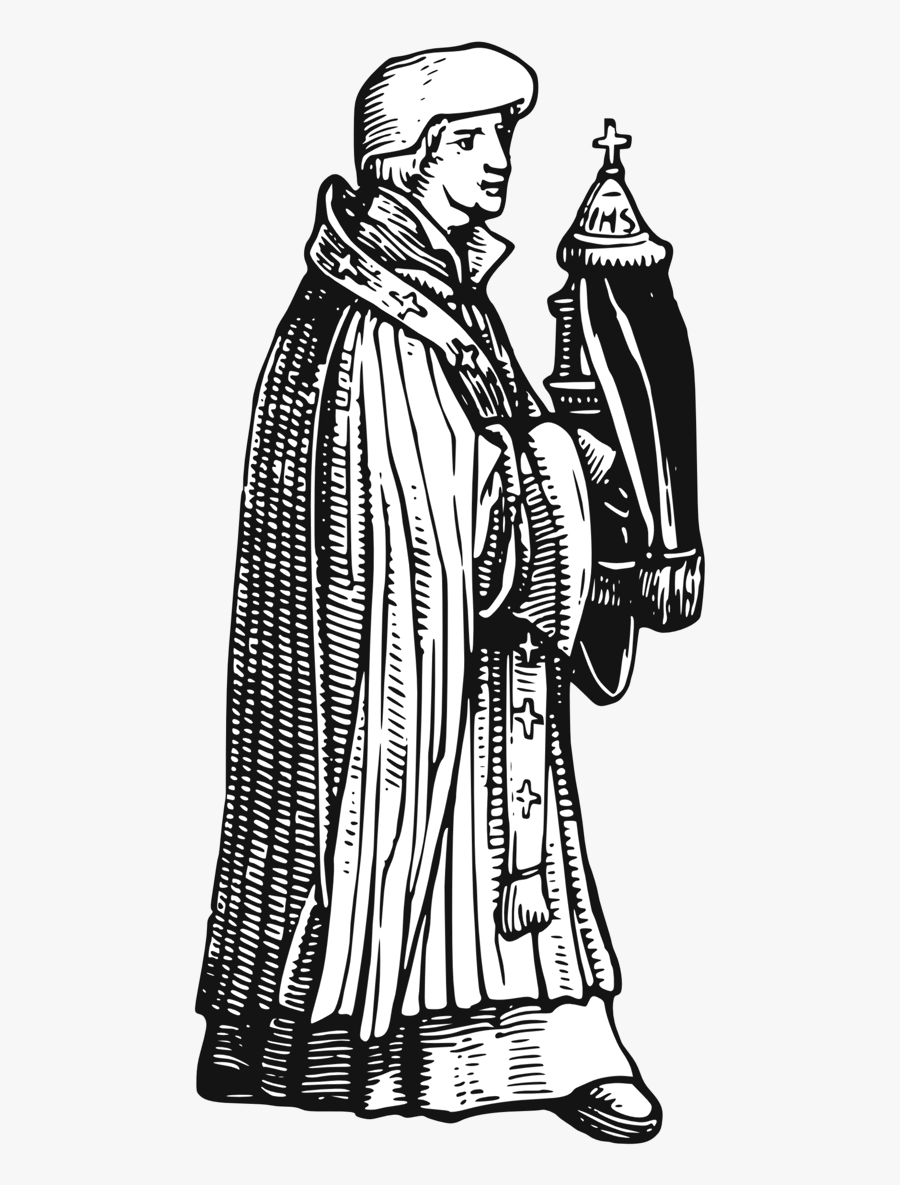 Medieval Priest With Sacrament - Middle Ages Priest Png, Transparent Clipart