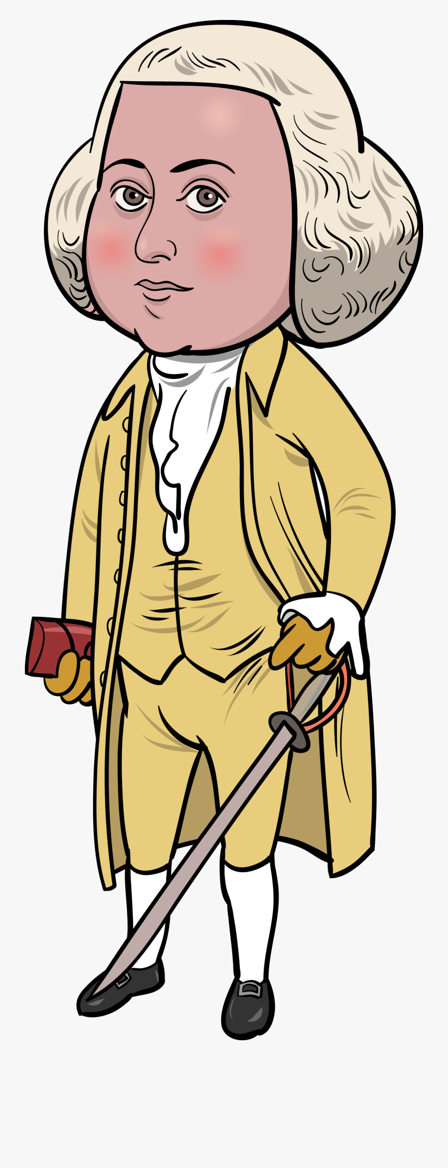 Picture Royalty Free Stock Working For Thus We - John Adams Cartoon Png, Transparent Clipart
